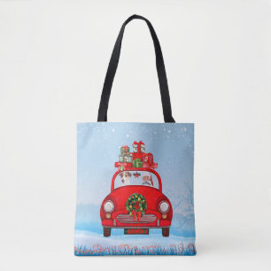 Tote Bag Jack Russell Chien dans une voiture avec le Père