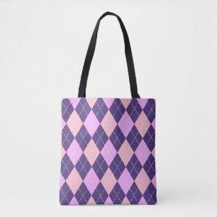 Tote Bag Jacquard géométrique Motif Y2K bleu violet