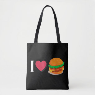 Tote Bag J'adore Burger Cheeseburger Manger Malsain