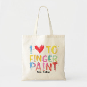 Tote Bag J'adore peindre avec les doigts des Saint-Valentin