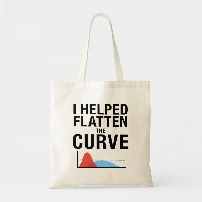 Tote Bag J'Ai Aidé À Aplatir La Courbe Distances Sociales (Devant)