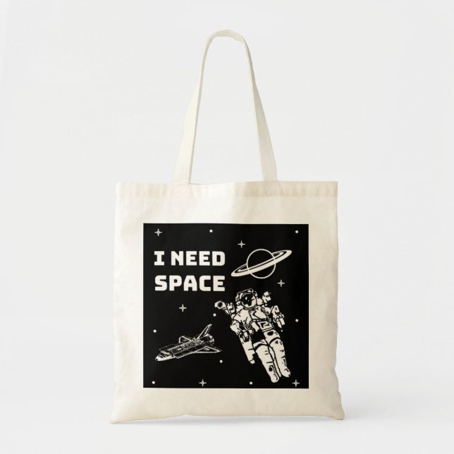 Tote Bag J'ai besoin d'un Geek spatial (Devant)