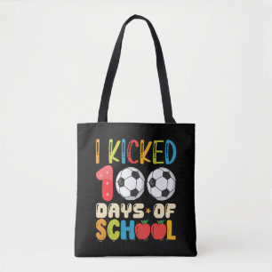 Tote Bag J'ai botté 100 jours d'école amoureux de football