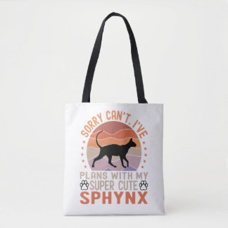 Tote Bag J'ai des plans avec mon chat Sphynx
