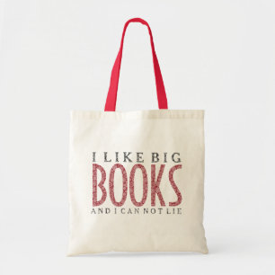 Tote Bag J'aime Big Books Dark Red Text Design