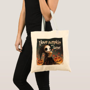 Tote Bag J'aime Citrouille Spice Latte Art numérique