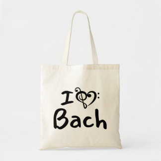 Tote Bag J'aime cœur Bach Musique Classique Texte Noir