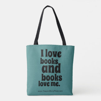 Tote Bag J'aime des livres Fourre-tout (sarcelle d'hiver et