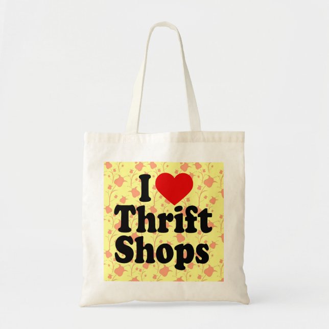 Tote Bag J'aime des magasins d'articles d'occasion au (Devant)