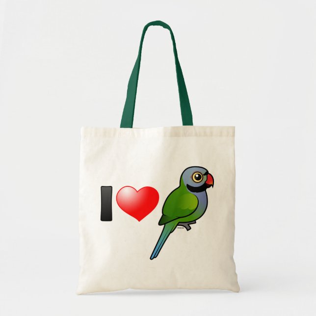 Tote Bag J'aime des perruches de Derbyan (Devant)