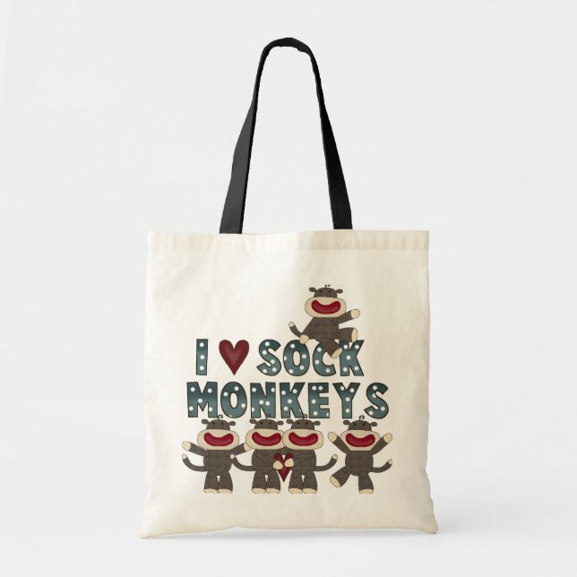Tote Bag J'aime des T-shirts et des cadeaux de singes de (Devant)