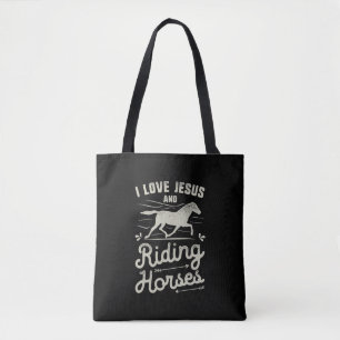 Tote Bag J'Aime Jésus Et Équitation Cheval Cheval Fille H