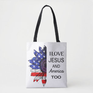 Tote Bag J'aime Jésus et l'Amérique aussi