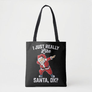 Tote Bag J'aime juste vraiment Santa OK Noël en famille