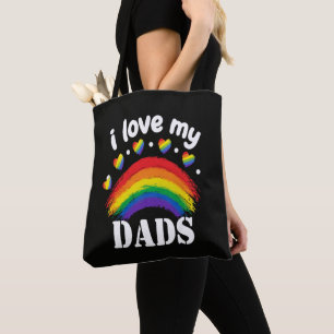 Tote Bag J'aime la fierté arc-en-ciel de mes papas