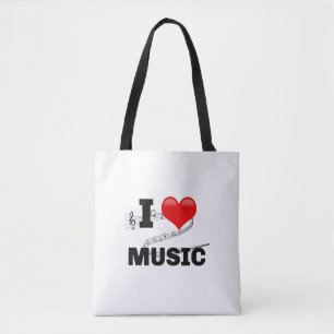Tote Bag J'aime la musique, design populaire