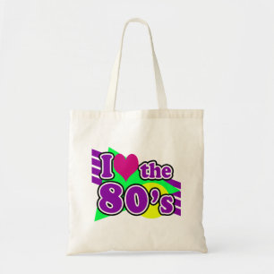 Tote Bag J'aime la partie au néon géométrique d'années