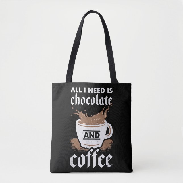 Tote Bag J'Aime Le Chocolat Et Le Café (Devant)