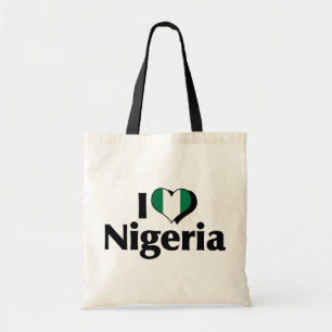 Tote Bag J'aime le drapeau du Nigeria