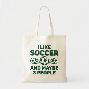 Tote Bag J'Aime Le Football Et Peut-Être 3 Personnes