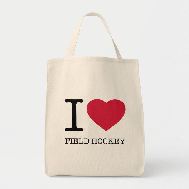 TOTE BAG J'AIME LE HOCKEY SUR LE TERRAIN (Devant)