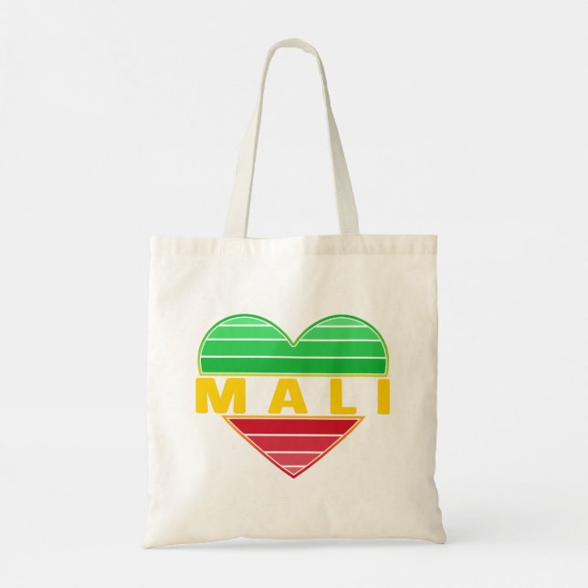 Tote Bag J'aime le Mali, coeur malien (Dos)