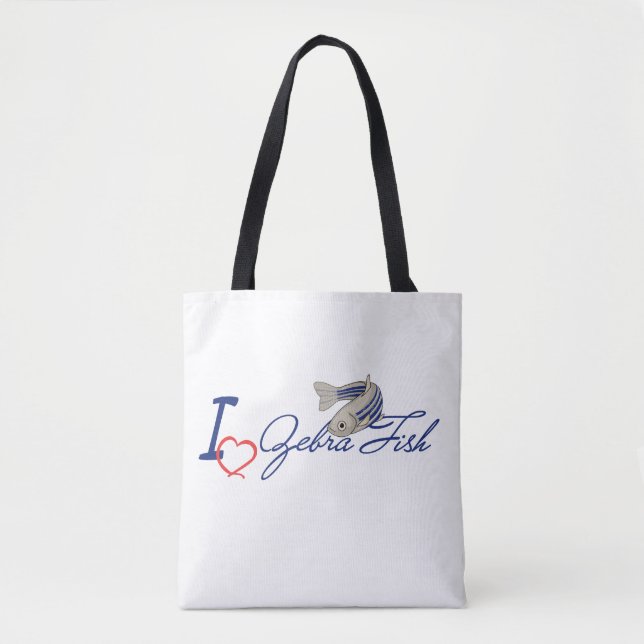 Tote Bag J'aime le poisson zèbre (Devant)