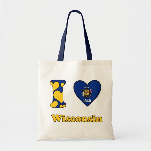 Tote Bag J'aime le Wisconsin (Devant)