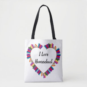 Tote Bag J'aime l'école à domicile, les enfants de l'école