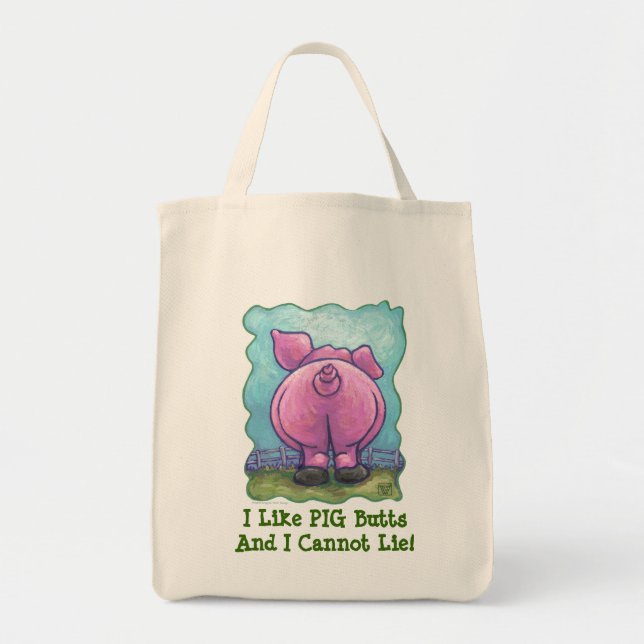 Tote Bag J'Aime Les Boutons De Cochon Cute Cochon (Devant)