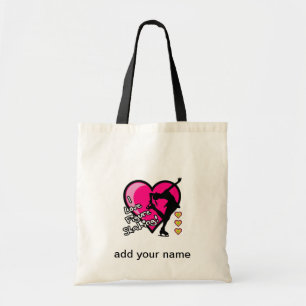 TOTE BAG J'AIME LES COEURS ET LE PATINEUR DE PATINAGE