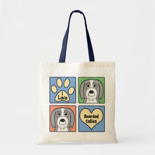 Tote Bag J'aime les colleys barbus