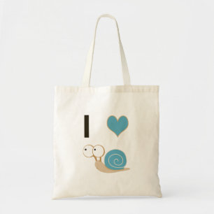 Tote Bag J'aime les escargots - bleu