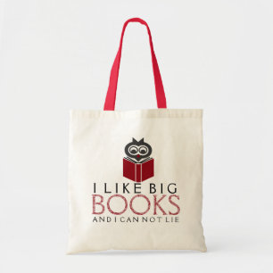 Tote Bag J'aime les gros livres avec la chouette mignonne