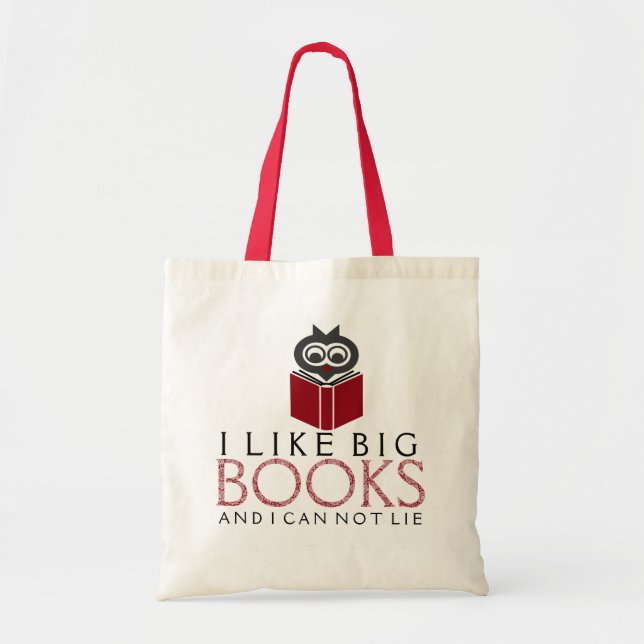 Tote Bag J'aime les gros livres avec la chouette mignonne (Devant)