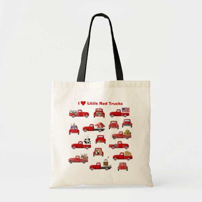 Tote Bag J'Aime Les Petits Camions Rouges (Devant)