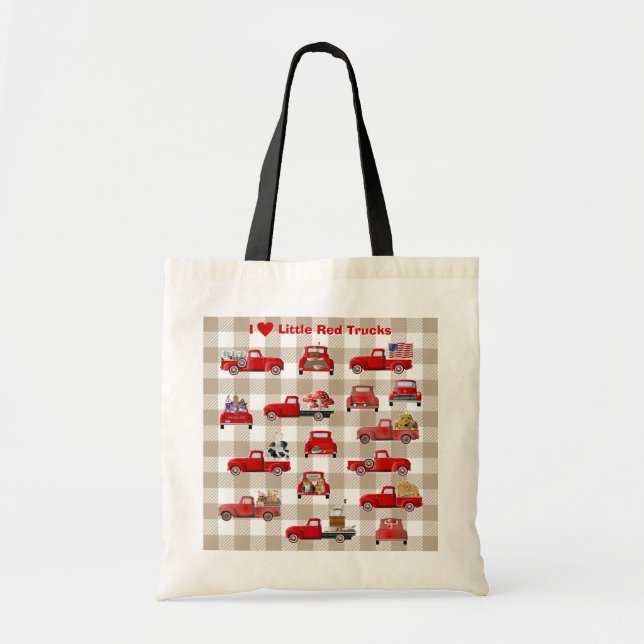 Tote Bag J'Aime Les Petits Camions Rouges (Devant)