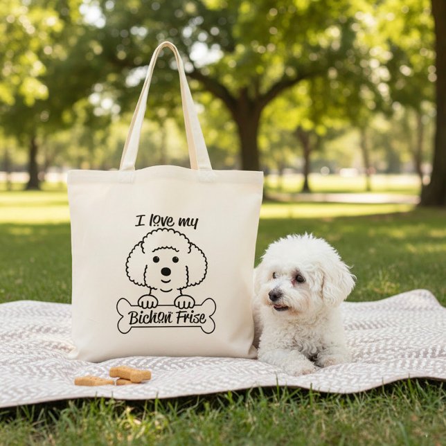 Tote Bag J'aime ma levure de Bichon (Créateur téléchargé)