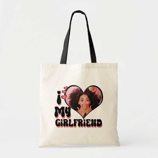 Tote Bag J'aime ma petite amie personnalisé  (Devant)