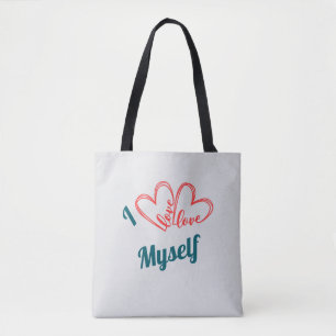 Tote Bag J'aime moi-même - Bouton de soins personnels