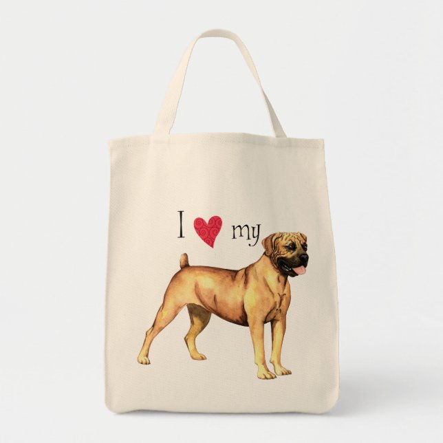 Tote Bag J'aime mon Boerboel (Devant)