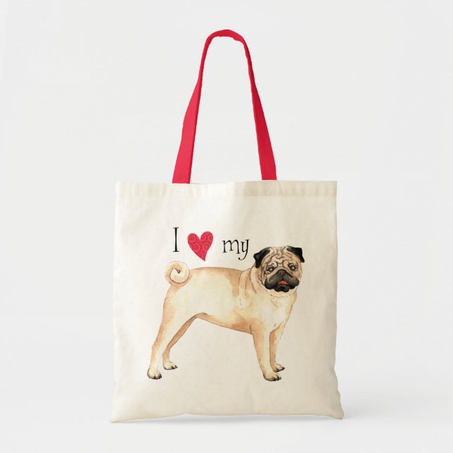 Tote Bag J'aime mon Carlin (Devant)