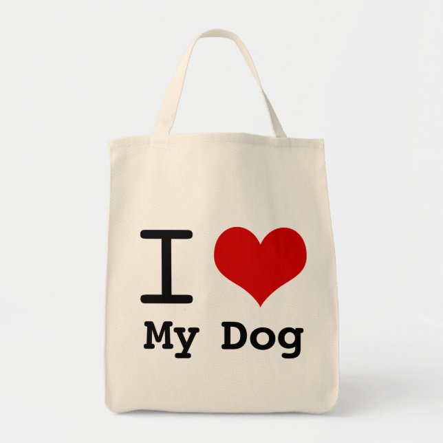 Tote Bag J'aime mon chien (Devant)