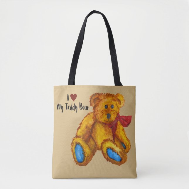 Tote Bag J'Aime Mon Ours En Conflit (Devant)