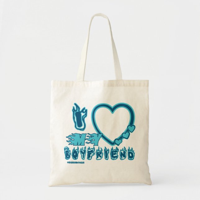Tote Bag J'Aime Mon Petit Amis Personnalisé (Devant)