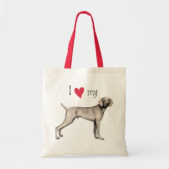 Tote Bag J'aime mon Weimaraner (Devant)