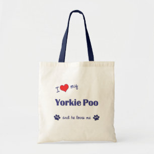 Tote Bag J'aime mon Yorkie Poo (le chien masculin)