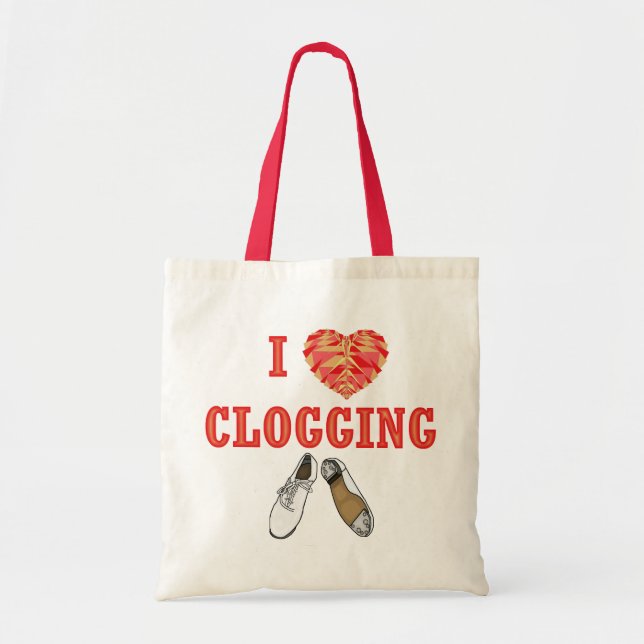 Tote Bag J'aime obstruer la danse de coeur de chaussure (Devant)