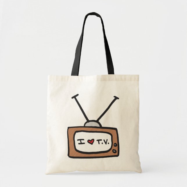 Tote Bag J'aime T.V. (Devant)