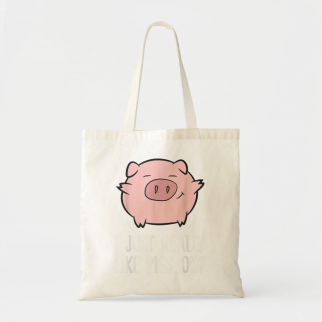 Tote Bag J'Aime Vraiment Les Cochons, OK Les Cochons (Devant)